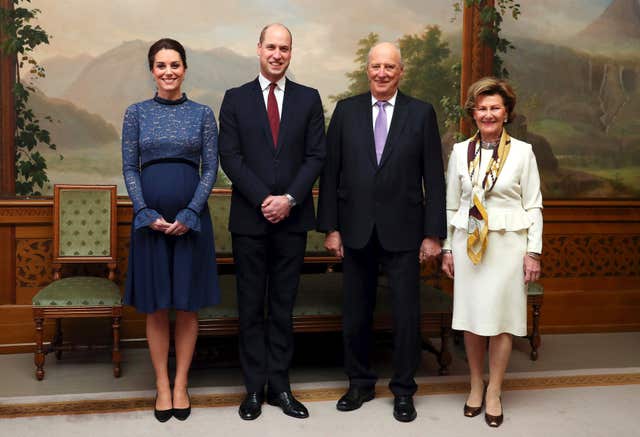 William and Kate with Norway’s king and queen during a trip to the country in 2018