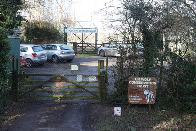 The UK Wolf Conservation Trust’s premises in Reading, from where one of their animals escaped (Steve Parsons/PA)