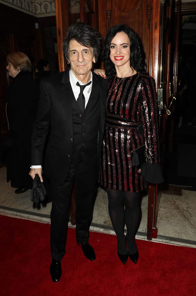 Ronnie Wood and Sally Humphreys (Jonathan Brady/PA)