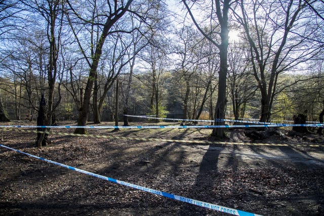 Police tape around Wake Valley pond in Epping Forest
