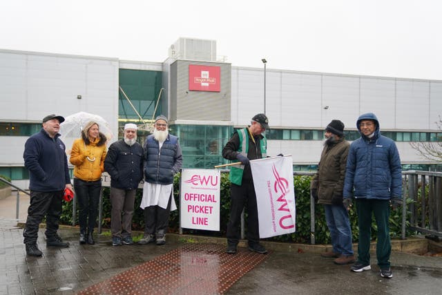 Royal Mail workers on picket line