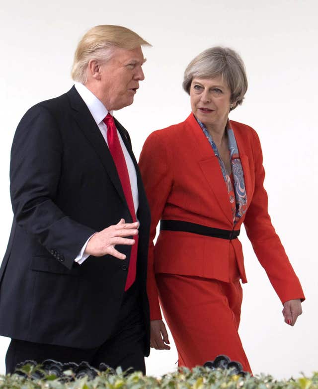 Theresa May and Donald Trump during a meeting have met a number of times since his inauguration (Stefan Rousseau/PA)