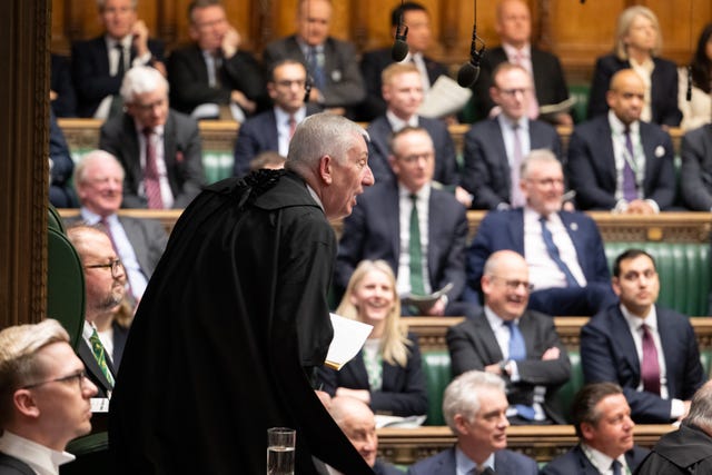 Sir Lindsay Hoyle in the Speaker's chair last month
