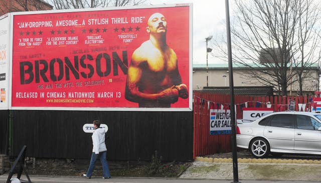 Charles Bronson billboard outside Wakefield prison