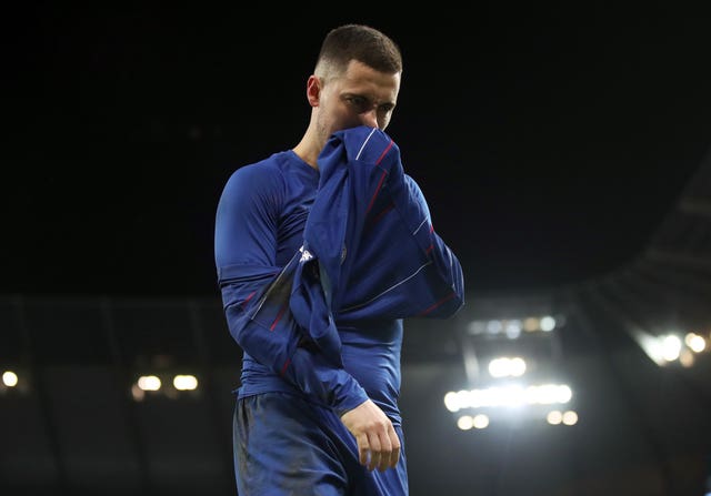 Chelsea's Eden Hazard appears dejected after the 6-0 defeat to Manchester City