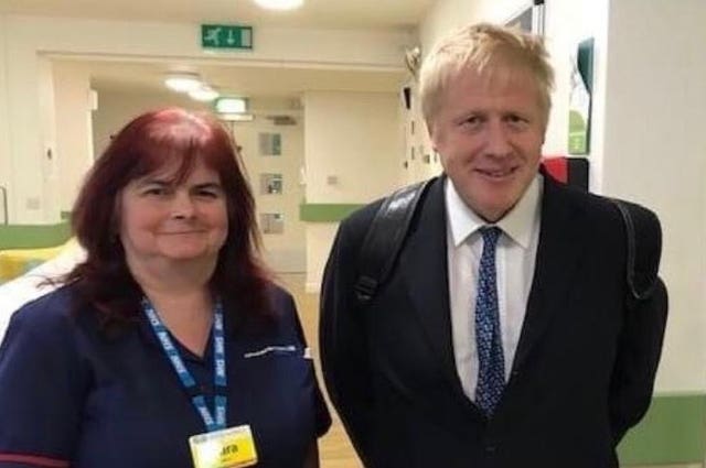 Mrs Trollope with Prime Minister Boris Johnson