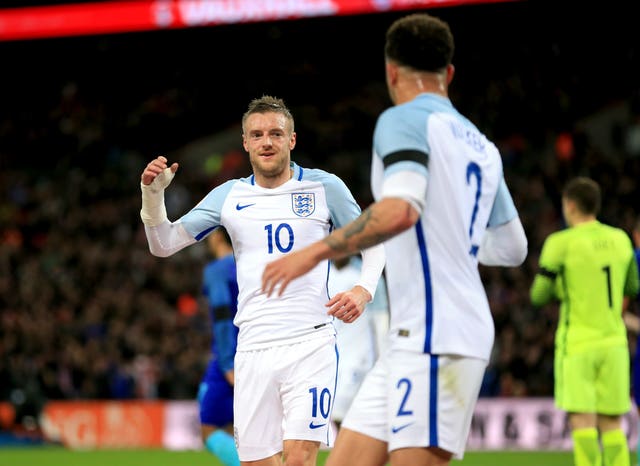 Jamie Vardy opened the scoring in the 2-1 defeat for Roy Hodgson's Three Lions.