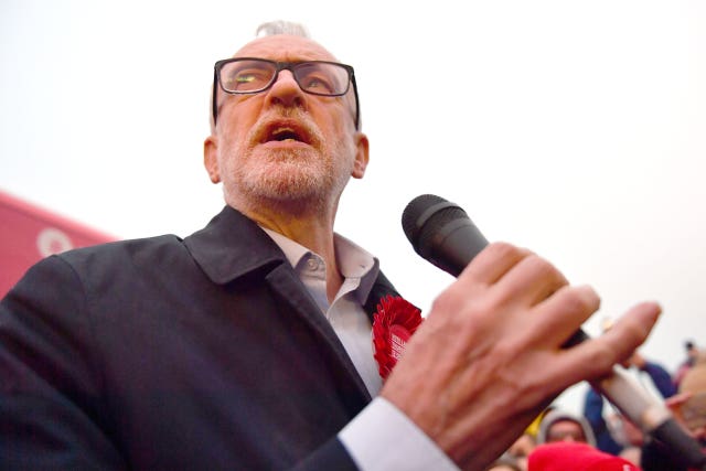 Mr Corbyn at a rally in Sheffield on the last day of General Election campaigning