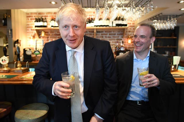 Boris Johnson with Dominic Raab