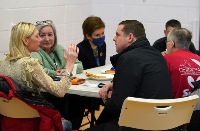 Nicola Sturgeon visit to drugs support group