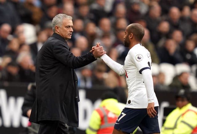 Lucas Moura with Jose Mourinho 