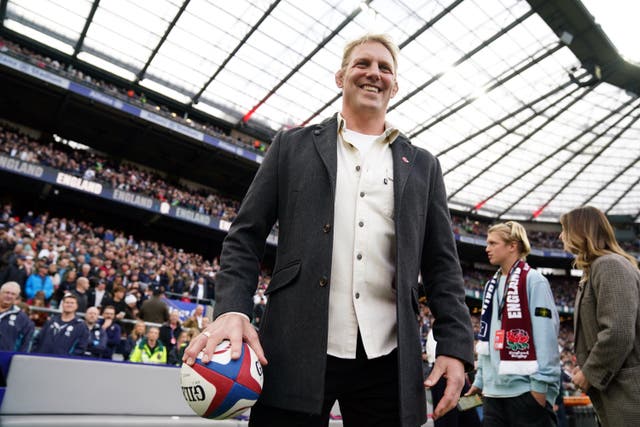 Former England captain Lewis Moody before he presents the match ball at the Allianz Stadium