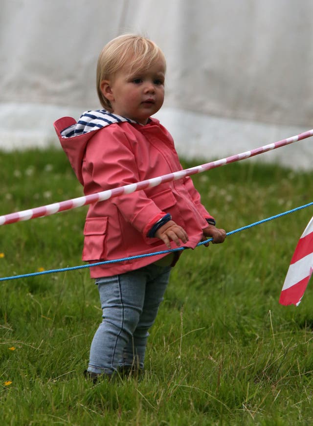 Mia Tindall supports her father Mike Tindall at the Artemis Great Kindrochit Quadrathlon in Perthshire (Andrew Milligan/PA)