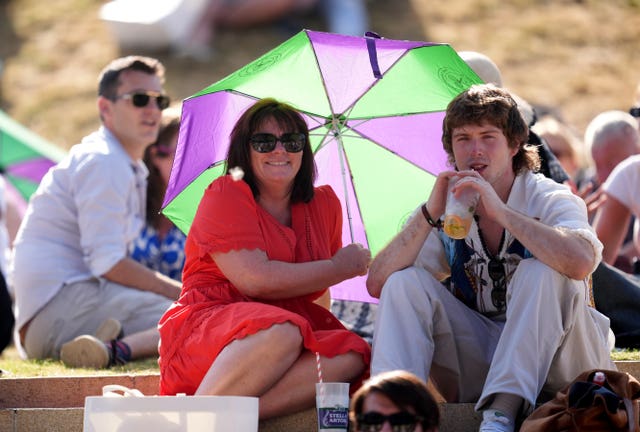 Spectators on the hill at Wimbledon