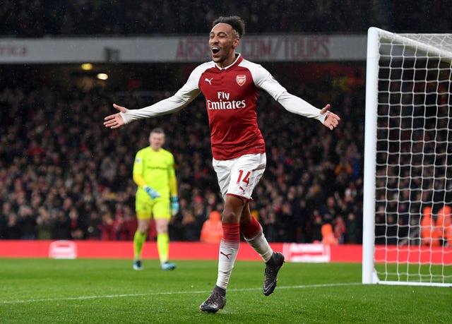 Aubameyang scored on his Arsenal debut in a Premier League win over Everton in February 2018. 
