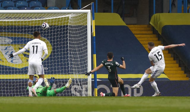 Stuart Dallas opened the scoring at Elland Road 