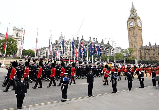 The procession of the Queen's coffin