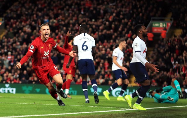 Liverpool beat Tottenham at Anfield last October