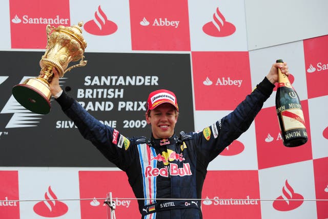 Sebastian Vettel celebrates