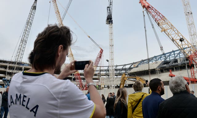 Supporters were able to get a good view of how work was going 