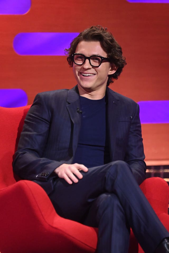 Tom Holland during the filming for the Graham Norton Show