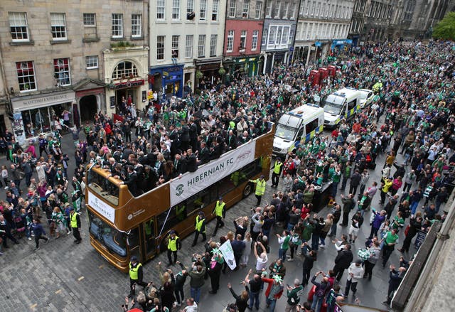 Hibernian Open Top Bus Parade – Edinburgh City Centre