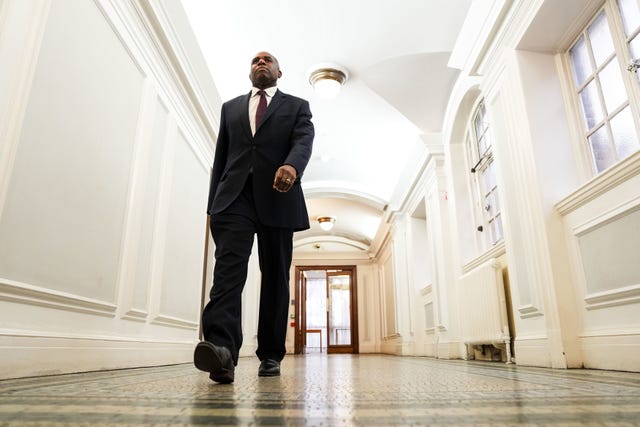 David Lammy during a visit to Inner London Crown Court