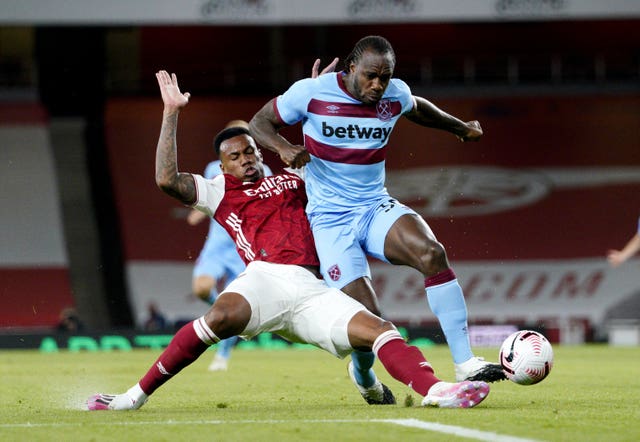 Michail Antonio, right, had equalised for West Ham