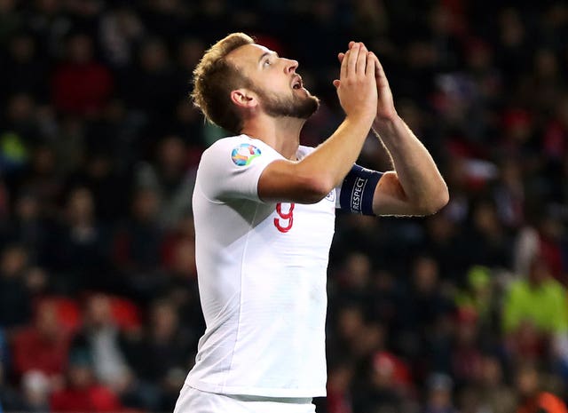 England's Harry Kane reacts during Friday's defeat in Prague