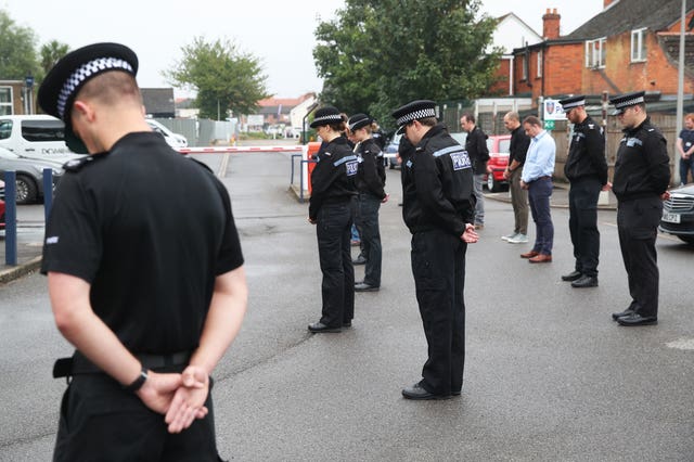 Thames Valley Police officers attend a memorial service (Steve Parsons/PA)