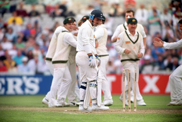 Mike Gatting was bowled by Shane Warne