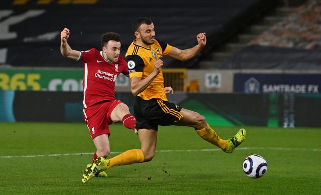 Diogo Jota fires home the only goal of the game against his old club