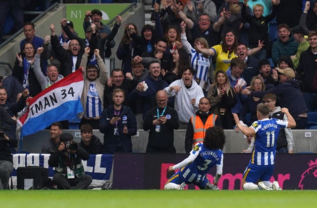 Marc Cucurella celebrates his goal