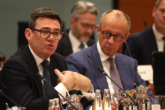 Andy Burnham and Friedrich Merz in Berlin
