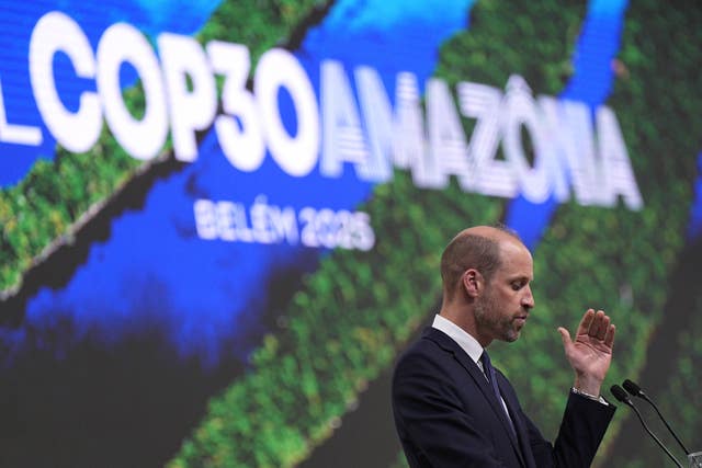 The Prince of Wales speaks during the Cop30 summit