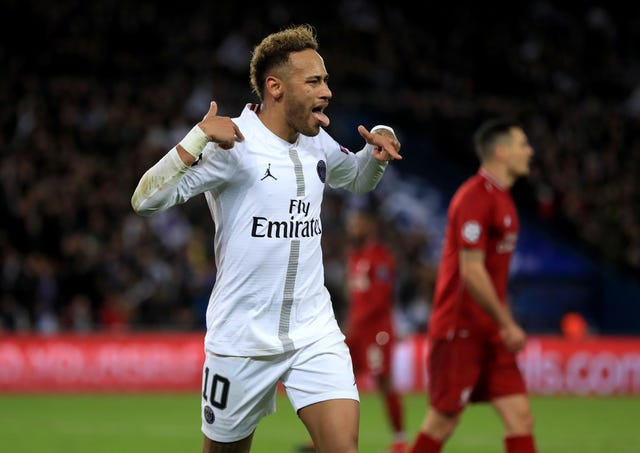 Neymar scored in Paris St-Germain's 2-1 win over Liverpool at the Parc des Princes