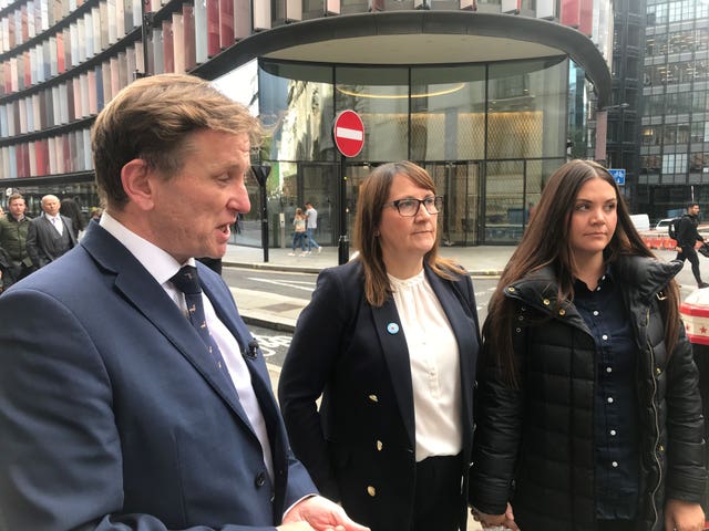 Josh Hanson’s mother Tracey and sister Brooke outside the Old Bailey