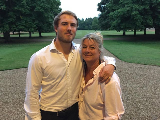 Dominic Hamlyn with his mother Geraldine 