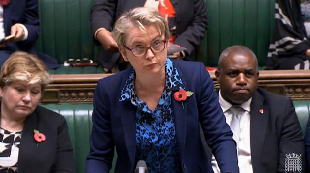 Shadow home secretary Yvette Cooper responds to Ms Braverman’s Commons statement