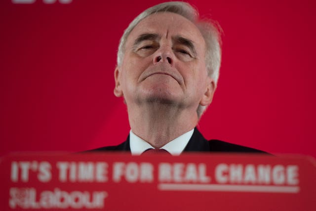 Shadow chancellor John McDonnell has distanced himself from the role (David Mirzoeff/PA)