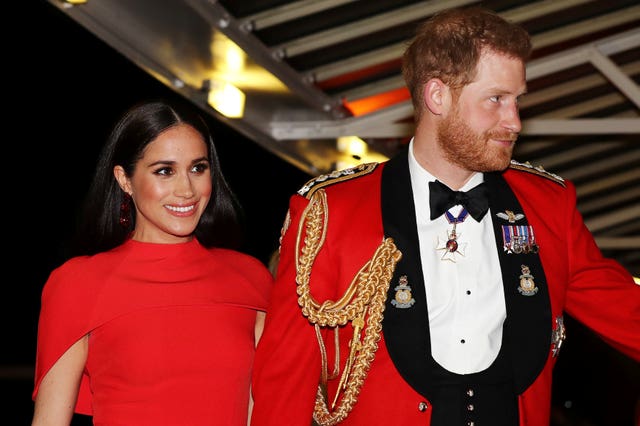 The Duke and Duchess of Sussex pictured celebrating the military during their recent attendance at the Mountbatten Festival of Music at the Royal Albert Hall. Simon Dawson/PA Wire