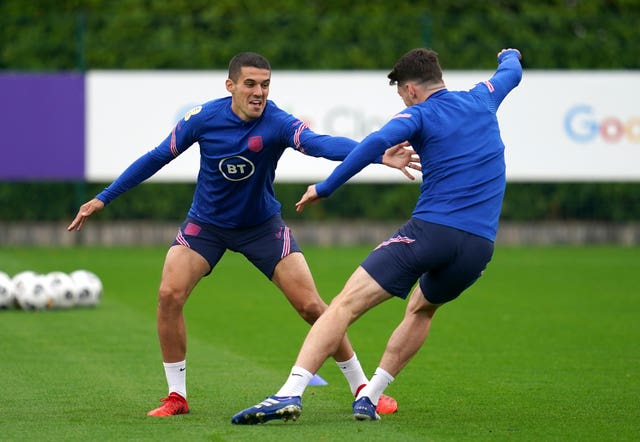 Conor Coady (left) is set to feature against Andorra