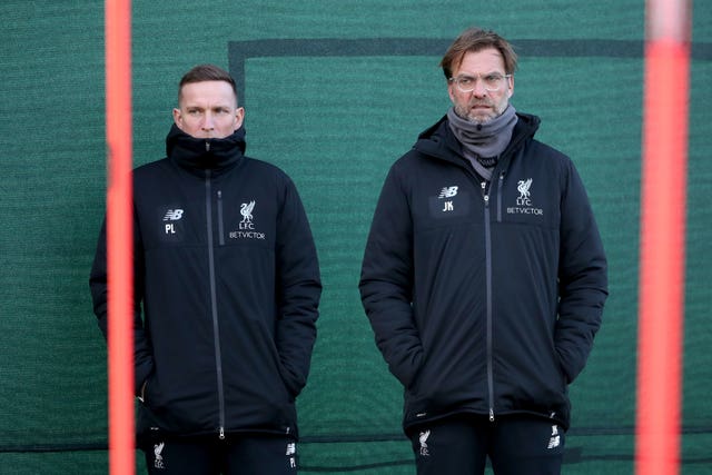 Pep Lijnders (left) and Jurgen Klopp