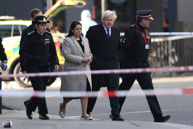 Priti Patel and Boris Johnson