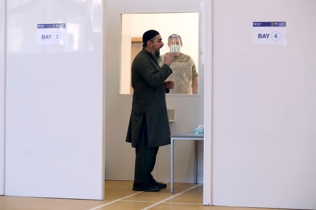 Man taking test