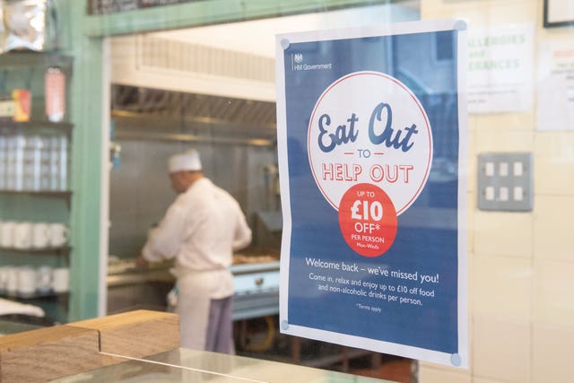 Signage for the Eat Out to Help Out scheme during the pandemic