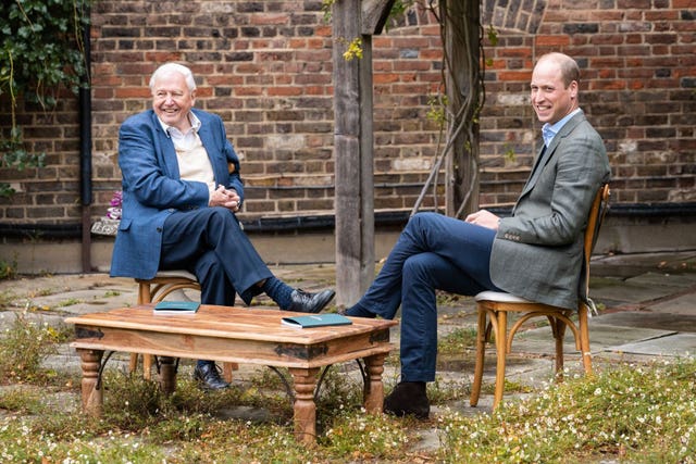 William with Sir David Attenborough, a member of the Earthshot Prize Council