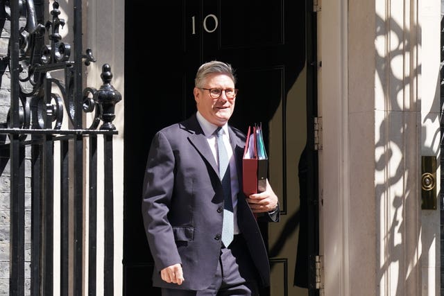 Prime Minister Sir Keir Starmer departs 10 Downing Street, London, to attend Prime Minister’s Questions at the Houses of Parliament