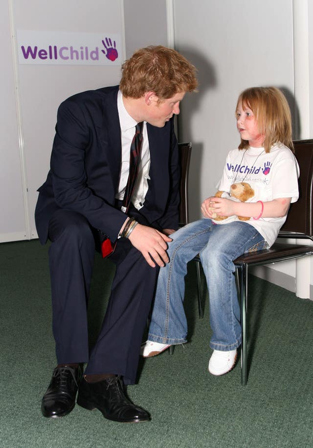 Harry, now the Duke of Sussex, has been a patron of WellChild since 2007 (Ian Jones/PA)
