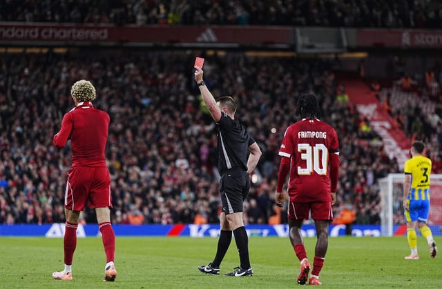 Ekitike is sent off
